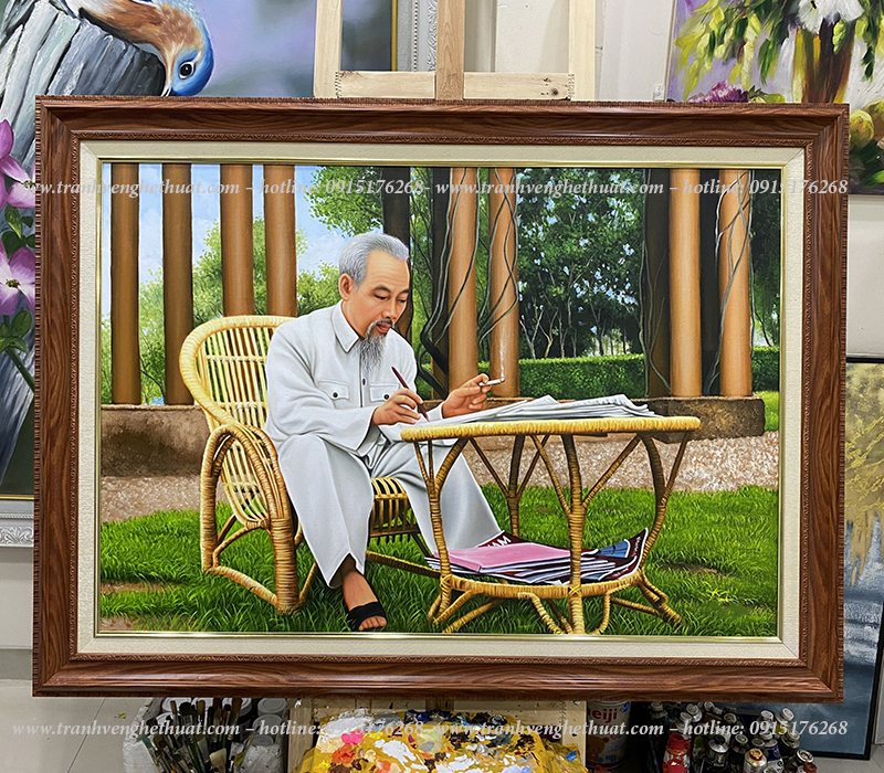 Tranh Bác Hồ - Tranh Chân Dung Bác Hồ Treo Phòng Làm Việc