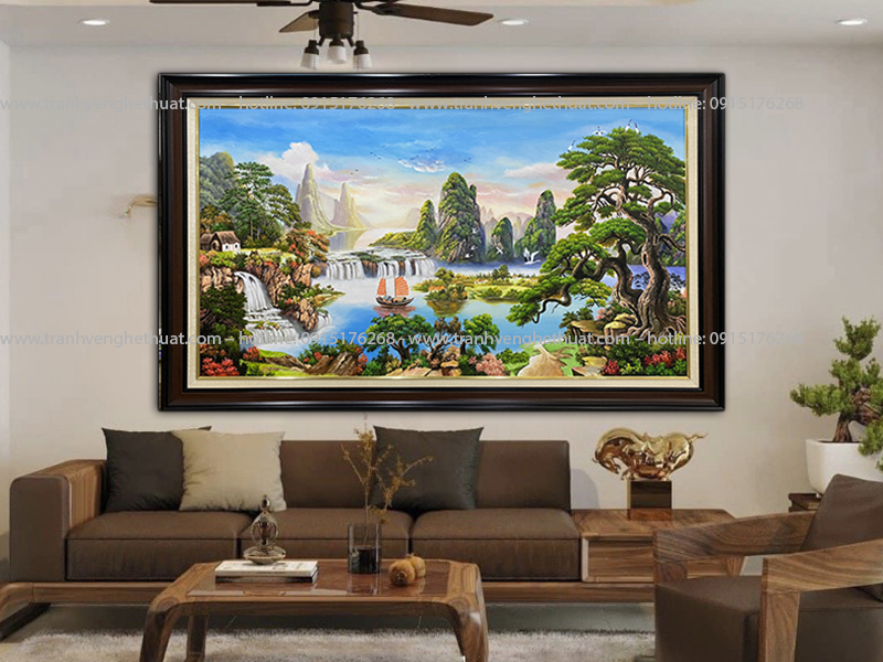 Tranh Sơn Thủy Hữu Tình -Tranh Trang Trí Phòng Khách